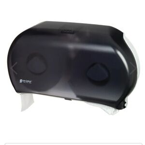 San Jamar Black Twin Roll Toilet Paper Dispenser